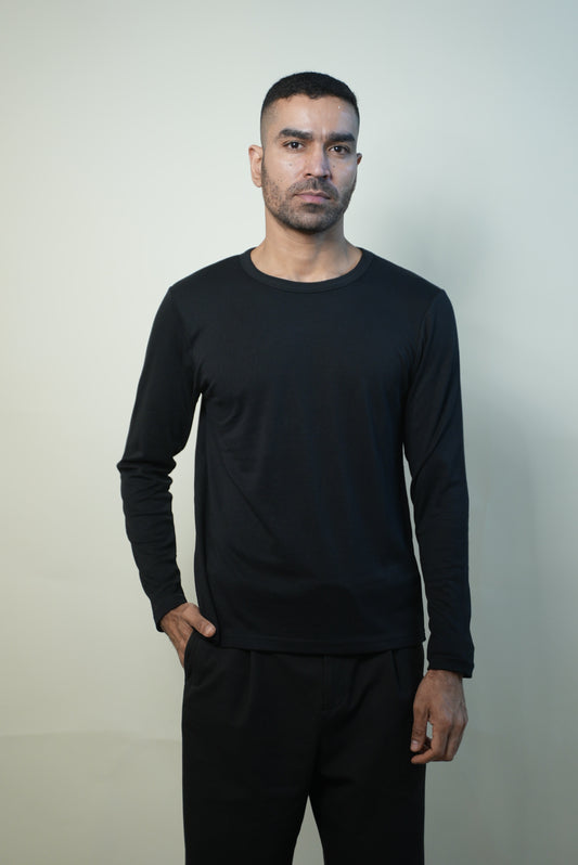 J Crew All-Season Crew Tee - Makhan-Soft Lyocell Fabric