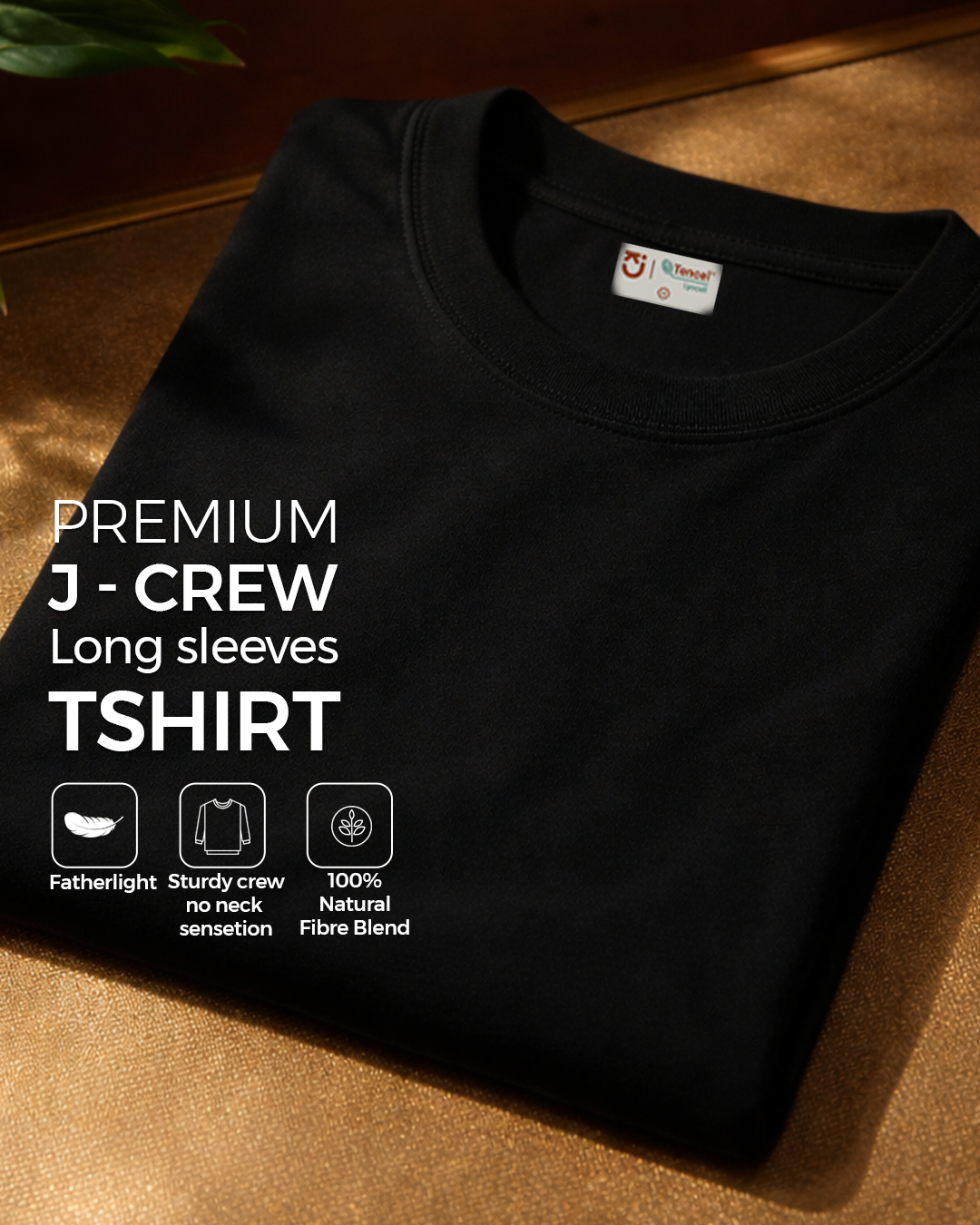 J Crew All-Season Crew Tee - Makhan-Soft Lyocell Fabric