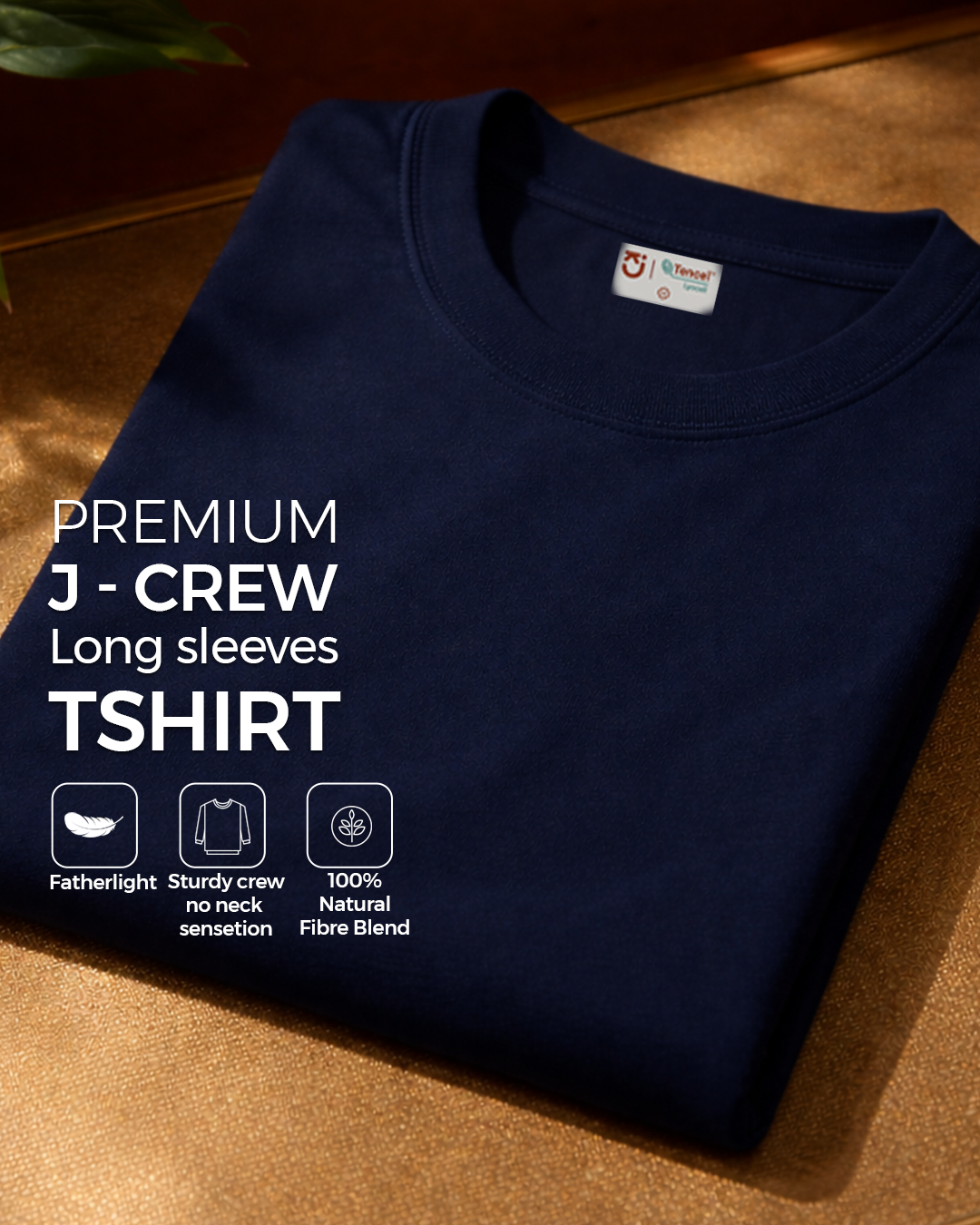J Crew All-Season Crew Tee - Makhan-Soft Lyocell Fabric