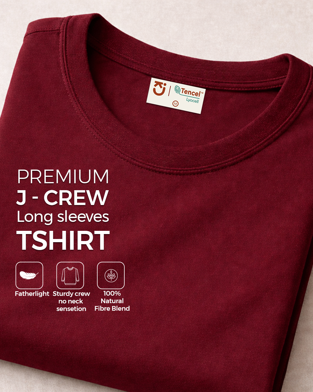 J Crew All-Season Crew Tee - Makhan-Soft Lyocell Fabric