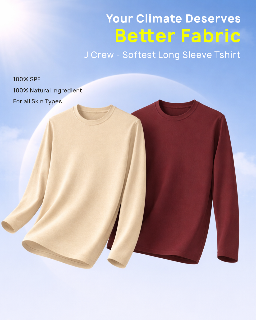 J Crew All-Season Crew Tee - Makhan-Soft Lyocell Fabric